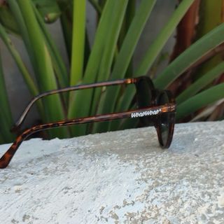 Gafas de sol redondas leopardo con cristal azul