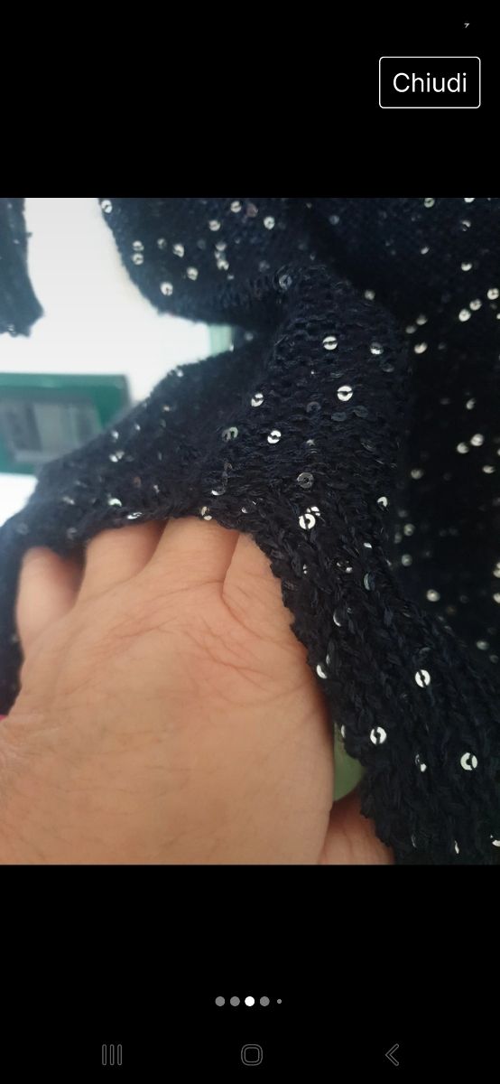 Maglioncino blu notte con paillettes