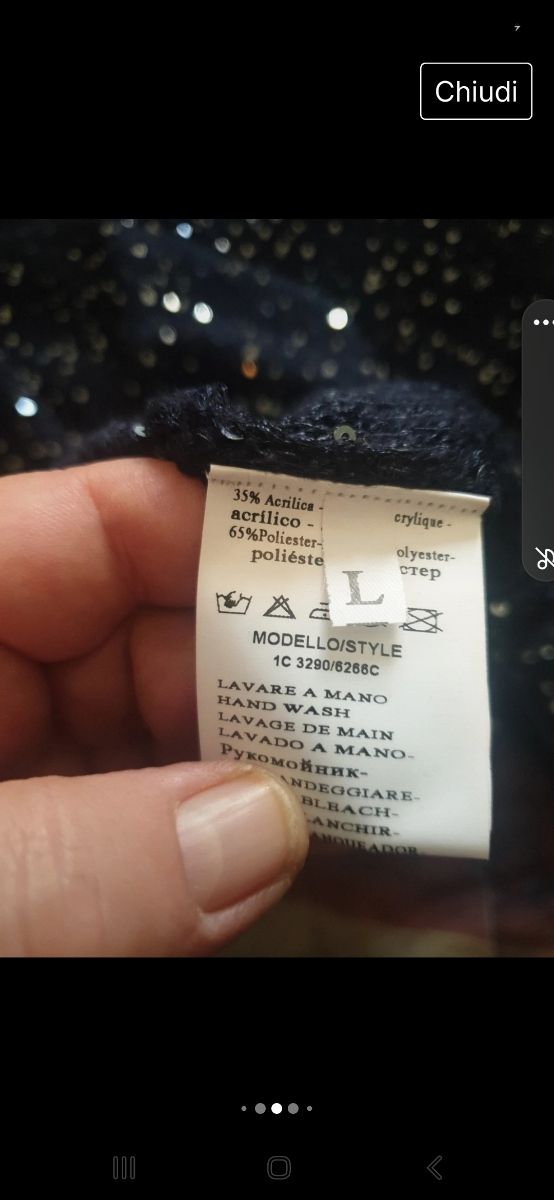 Maglioncino blu notte con paillettes