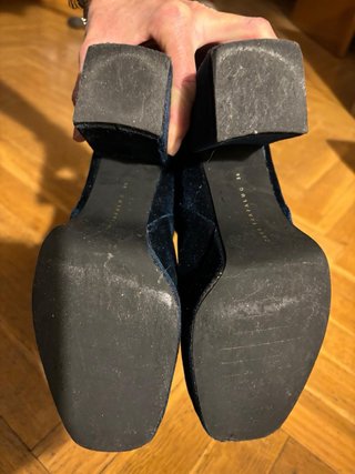 Botines terciopelo azul Zara