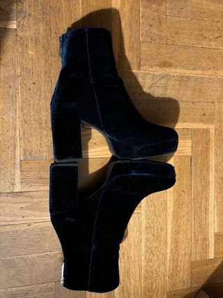 Botines terciopelo azul Zara