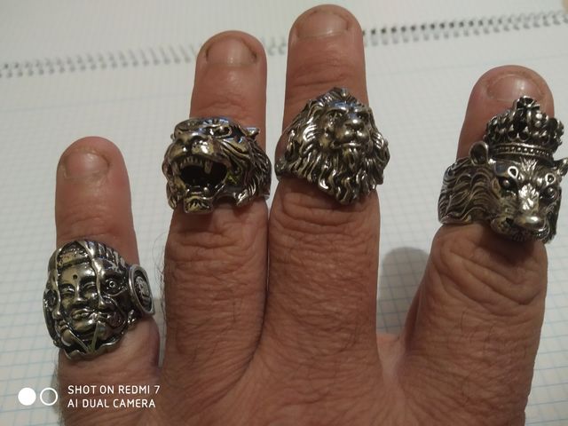 Lote 10 anillos para hombre