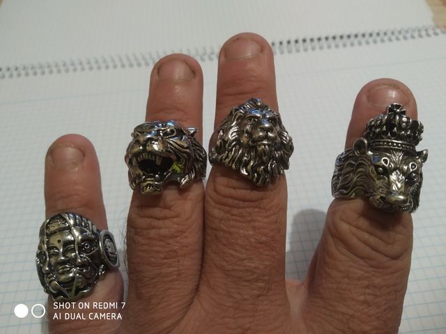 Lote 10 anillos para hombre