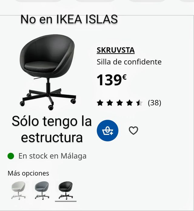 ESTRUCTURA SILLA SALA DE JUNTAS SKRUVSTA DE IKEA