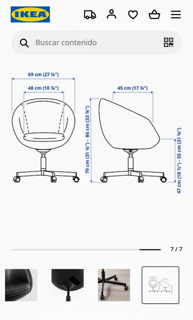 ESTRUCTURA SILLA SALA DE JUNTAS SKRUVSTA DE IKEA