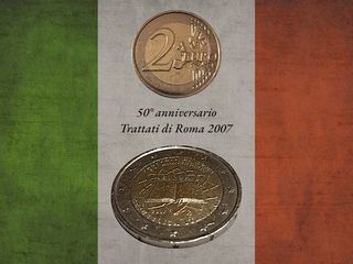 Moneta 2 euro - 50 anni trattati di Roma 2007