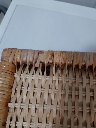 Cesto quadrato in vimini/rattan