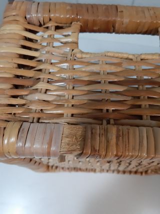 Cesto quadrato in vimini/rattan