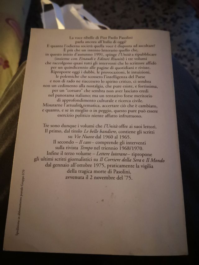 Le belle bandiere di Pasolini