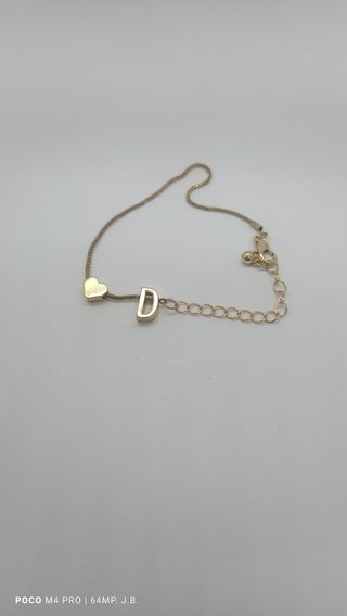 PULSERA ACERO INOX INICIAL "D".