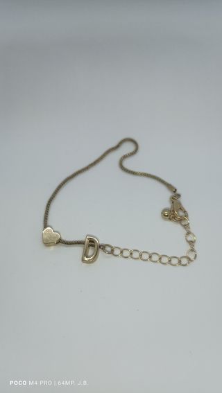PULSERA ACERO INOX INICIAL "D".