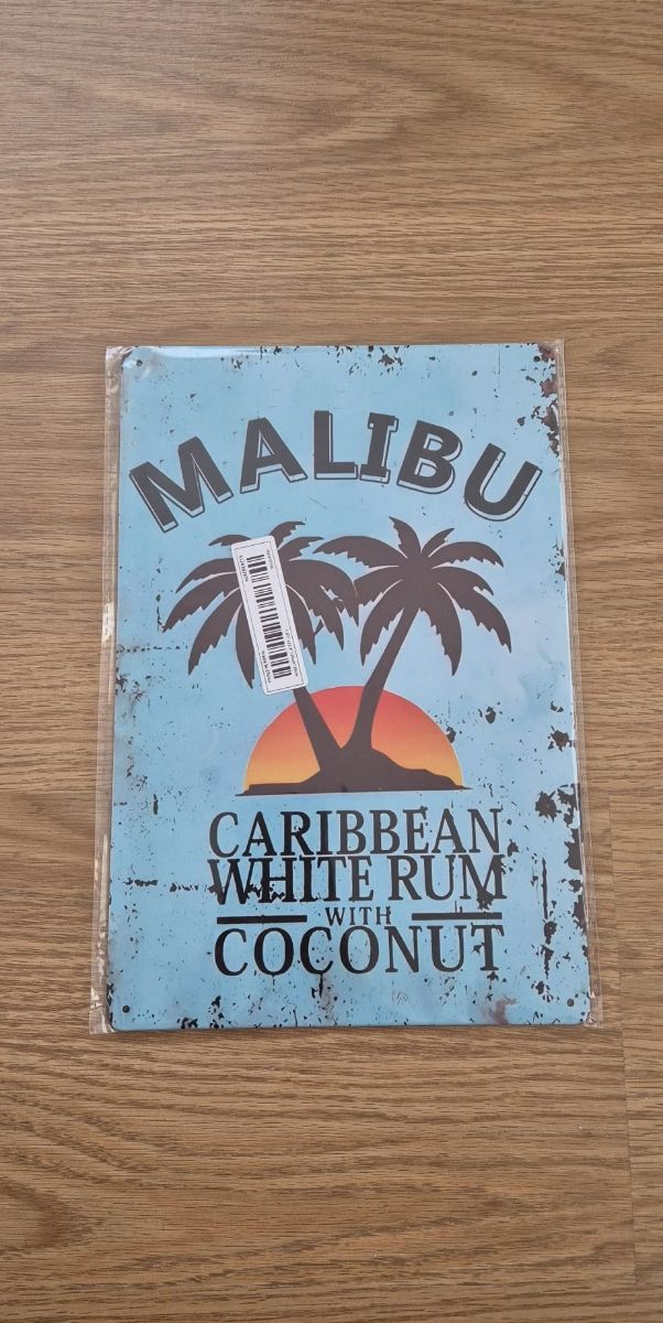 Insegna pubblicitaria metallica Malibu