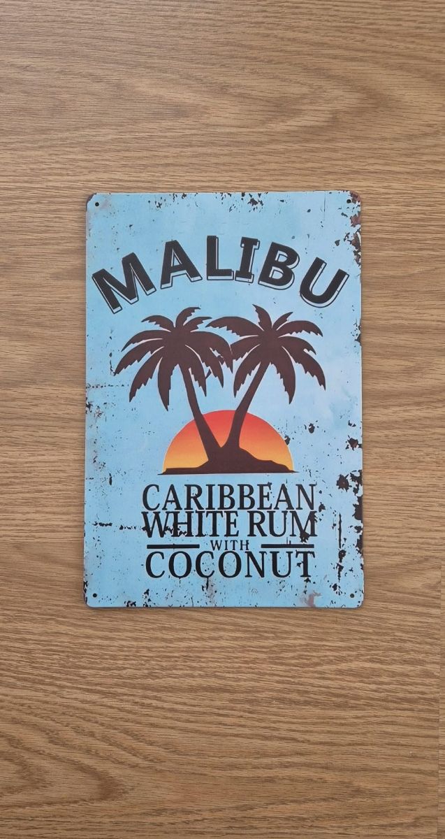 Insegna pubblicitaria metallica Malibu