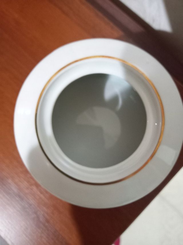 Zuccheriera bianca ceramica floreale