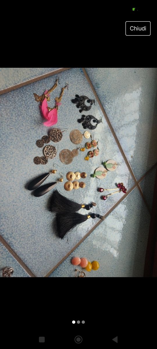 Lotto n10 pezzi orecchini pendenti