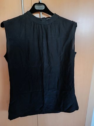 top seda vaposoro estilo gasa negro