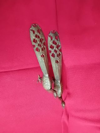 Pareja de pavos reales bronce antiguo oferta