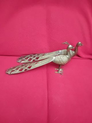 Pareja de pavos reales bronce antiguo oferta