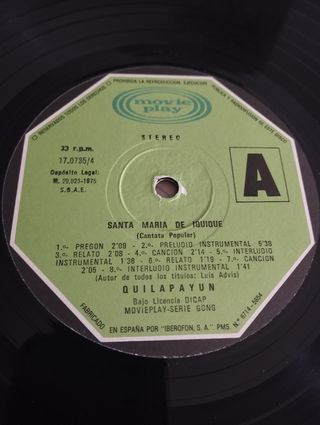 VINILO (POLÍTICA/FOLK) QUILAPAYUN