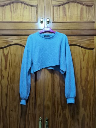 Sudadera azul clarito Bershka