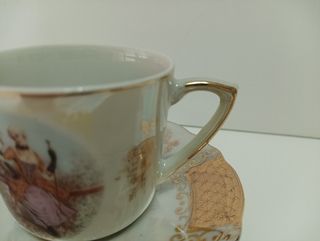 TAZA Y PLATO PORCELANA