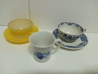 TAZA Y PLATO PORCELANA
