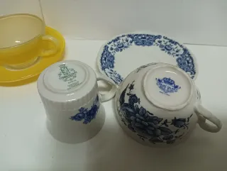 TAZA Y PLATO PORCELANA