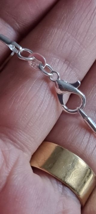Cadena de serpiente de plata de ley 925 