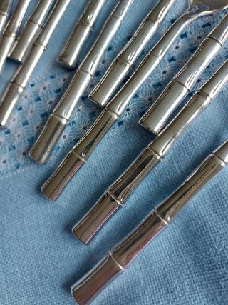 12 Tenedores postre bambú