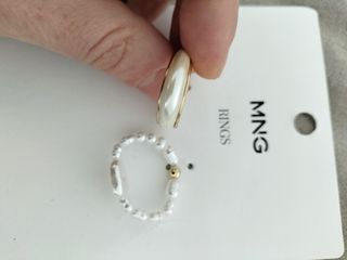 Pendientes y anillo perlas (Mango)
