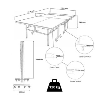 Mesa Ping Pong Indoor Raycool Legend 650 PRO