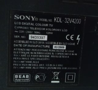 TV SONY 32" mod. 32V4200 con decodificador