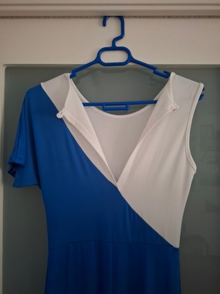 Mono largo azul blanco