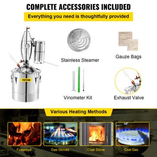 Alambicco Caldaia per Acqua Distillata 70L 18,5 ga