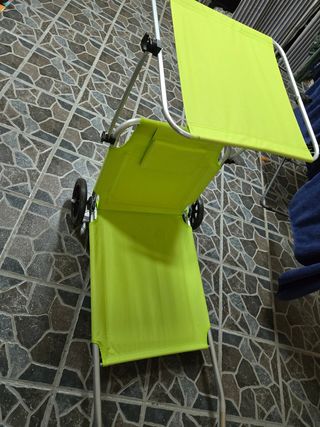 Silla tumbonas con parasol de Lidl
