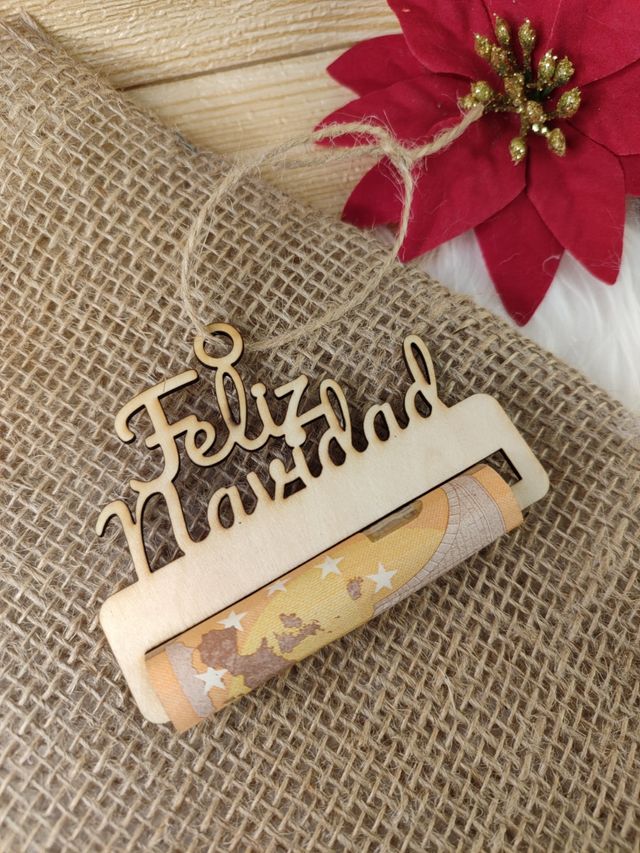 Adorno colgante porta billetes navidad