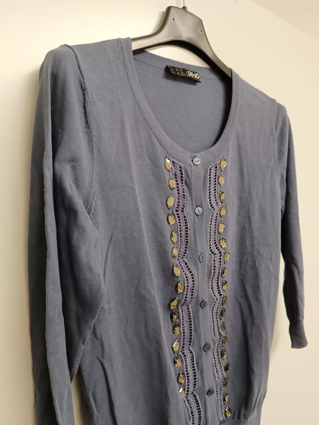 Cardigan S donna ricamato con perline LIU JO