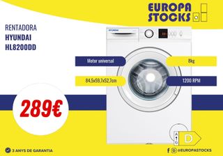 LAVADORA 8kg 1200rpm HYUNDAI HL8200DD