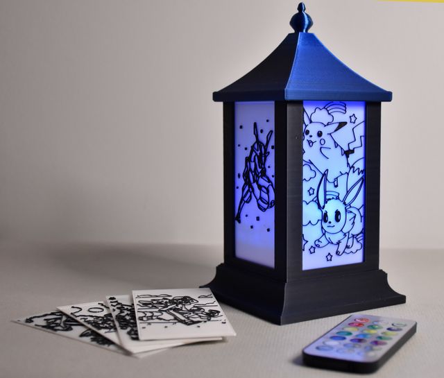 Lanterna modular decoração com designs Pokemon