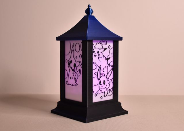 Lanterna modular decoração com designs Pokemon