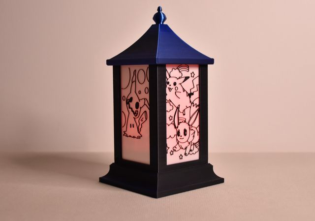 Lanterna modular decoração com designs Pokemon