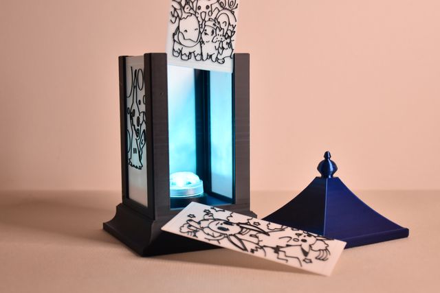Lanterna modular decoração com designs Pokemon