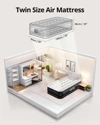 Colchón hinchable individual con bomba
