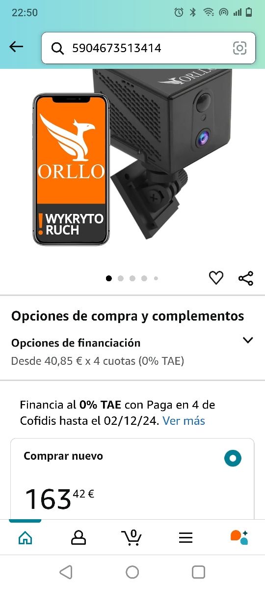 Orllo Mini cámara inalámbrica gsm 4G LTE W8 Pro SI