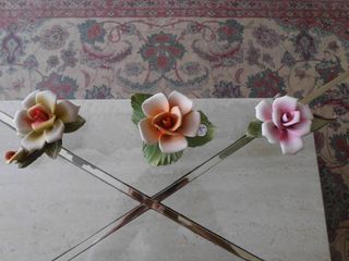 3 flores de porcelana capodimonte italia