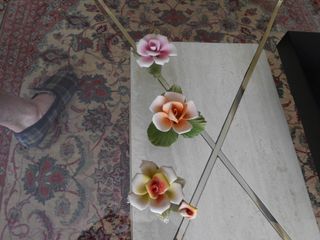 3 flores de porcelana capodimonte italia