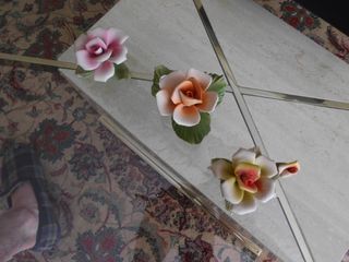 3 flores de porcelana capodimonte italia