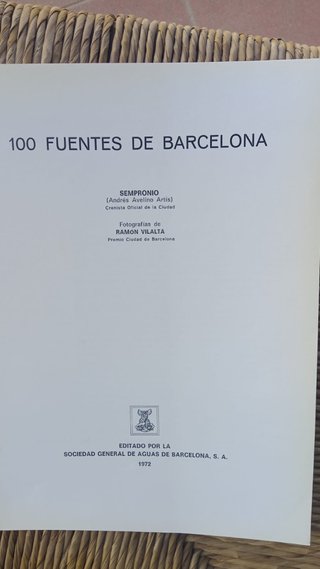 Libro 100 fuentes de barcelona