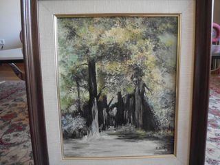 Cuadro p. ortiz ,paisaje bosque