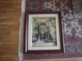 Cuadro p. ortiz ,paisaje bosque